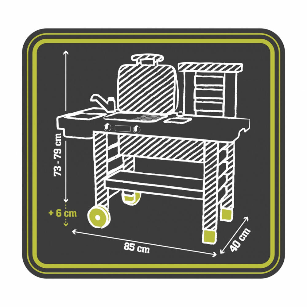 Smoby Outdoor Gartenküche, Spielküche, Garten Küche, Grill, Spielzeug, Kinder, 7600312004
