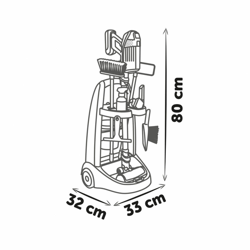 Smoby Rowenta cleaning trolley, cleaning set, children's vacuum cleaner, toy, children, 7600330319