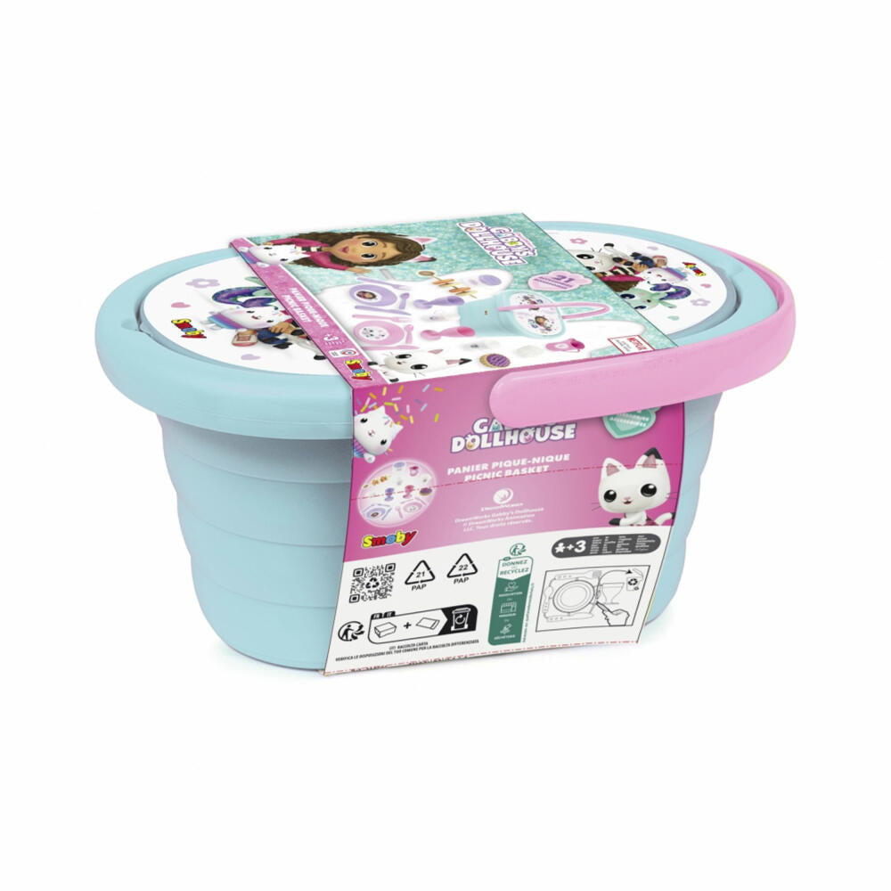 Smoby Gabbys Dollhouse Picnic Basket, Children's Tableware, Toy Tableware, Children, 7600312506