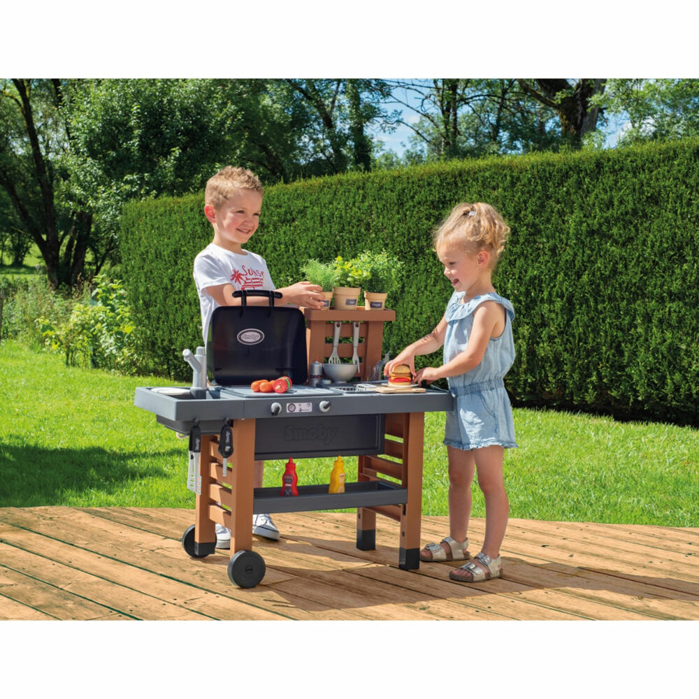 Smoby Outdoor Gartenküche, Spielküche, Garten Küche, Grill, Spielzeug, Kinder, 7600312004