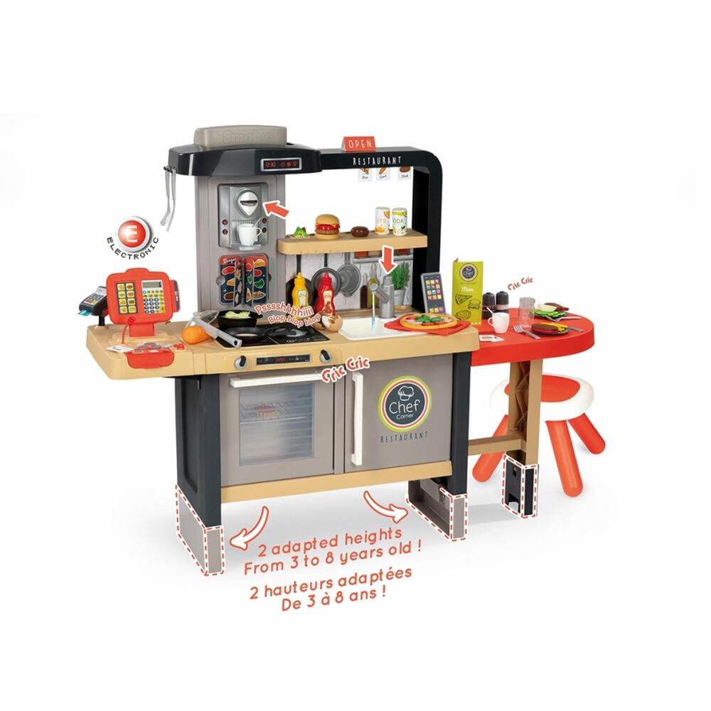Smoby Restaurant Chef Corner, Spielküche, Kinderküche, Kinder Küche, Spielzeug, 7600312303