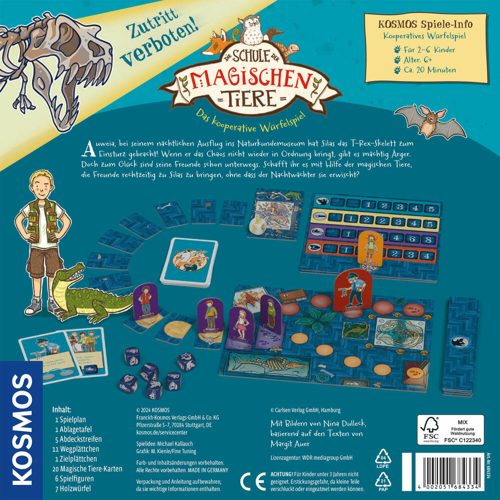 KOSMOS The School of Magical Animals - No Entry!, dice game, cooperative children's game, ages 6 and up, 684334
