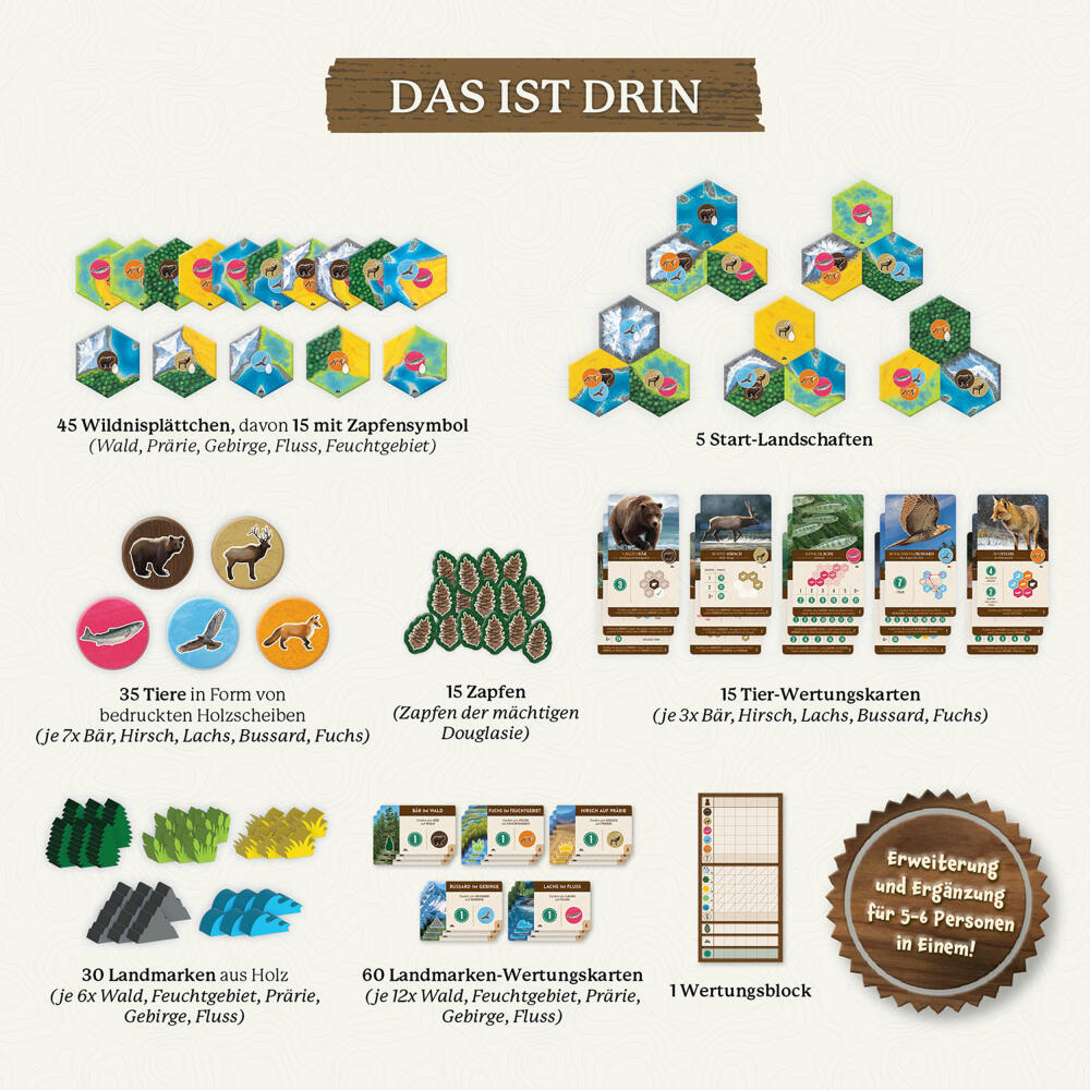 KOSMOS Cascadia - Landmarks Erweiterung, Ergänzung zum Spiel des Jahres 2022, ab 10 Jahren, 683955