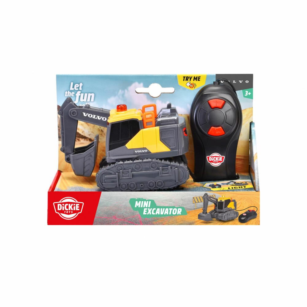 Dickie Toys Mini Volvo Excavator, remote-controlled toy excavator, children's toy, children, 203722013