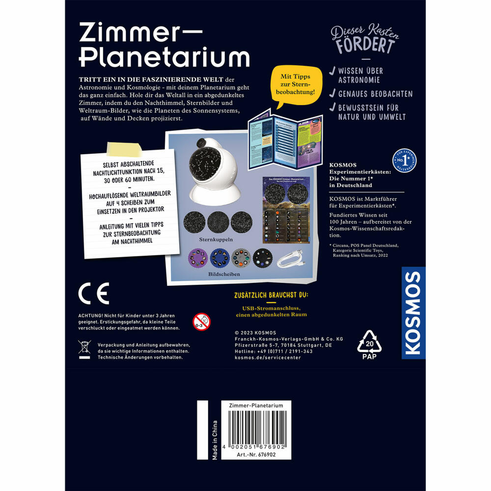 KOSMOS Room Planetarium, Starry Sky, Star Projector, Star Map, from 8 years, 676902