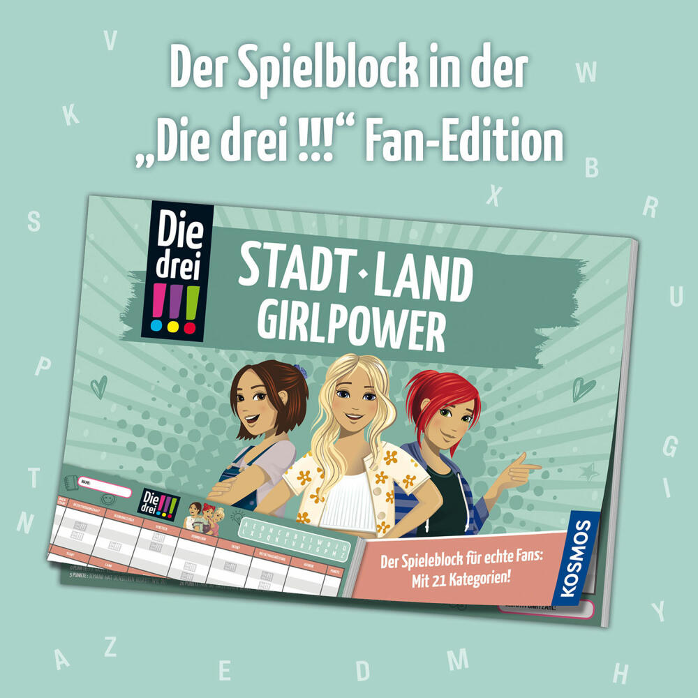 KOSMOS The three !!! City Country Girlpower, knowledge game, board game, from 8 years, 684594