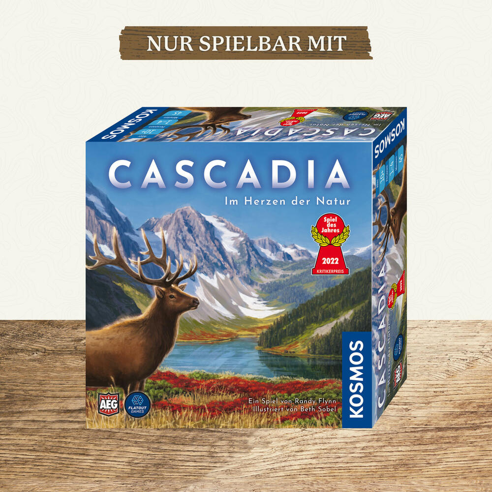 KOSMOS Cascadia - Landmarks Erweiterung, Ergänzung zum Spiel des Jahres 2022, ab 10 Jahren, 683955