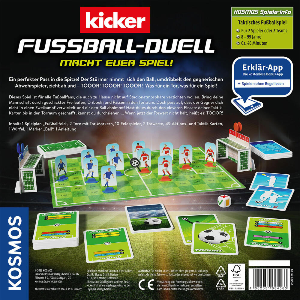 KOSMOS Kicker Football Duel, Duel Game, Board Game, Family Game, from 8 years, 684563