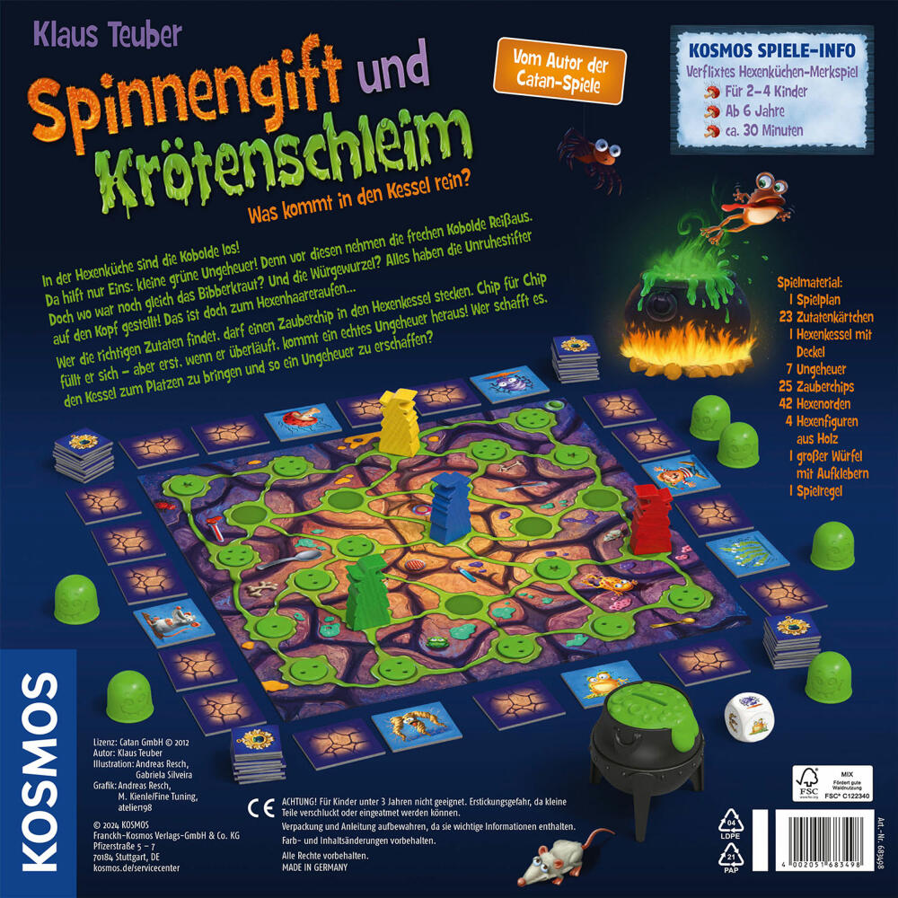 KOSMOS Spider Venom & Toad Slime, Board Game, Children's Game, Memory Game, from 6 years, 683498