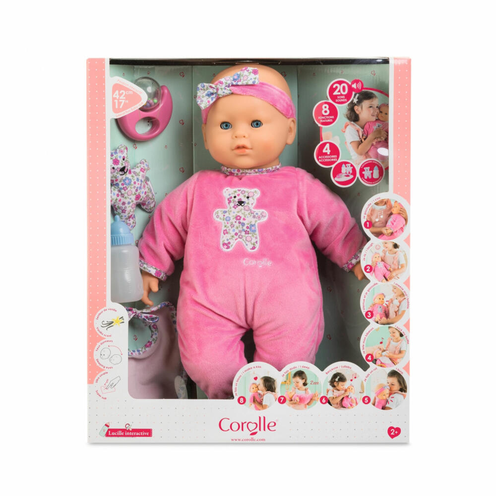 Corolle MGP Lucille interaktiv, Spielpuppe, Babypuppe, Puppe, Spielzeug, Vanilleduft, 9000150050