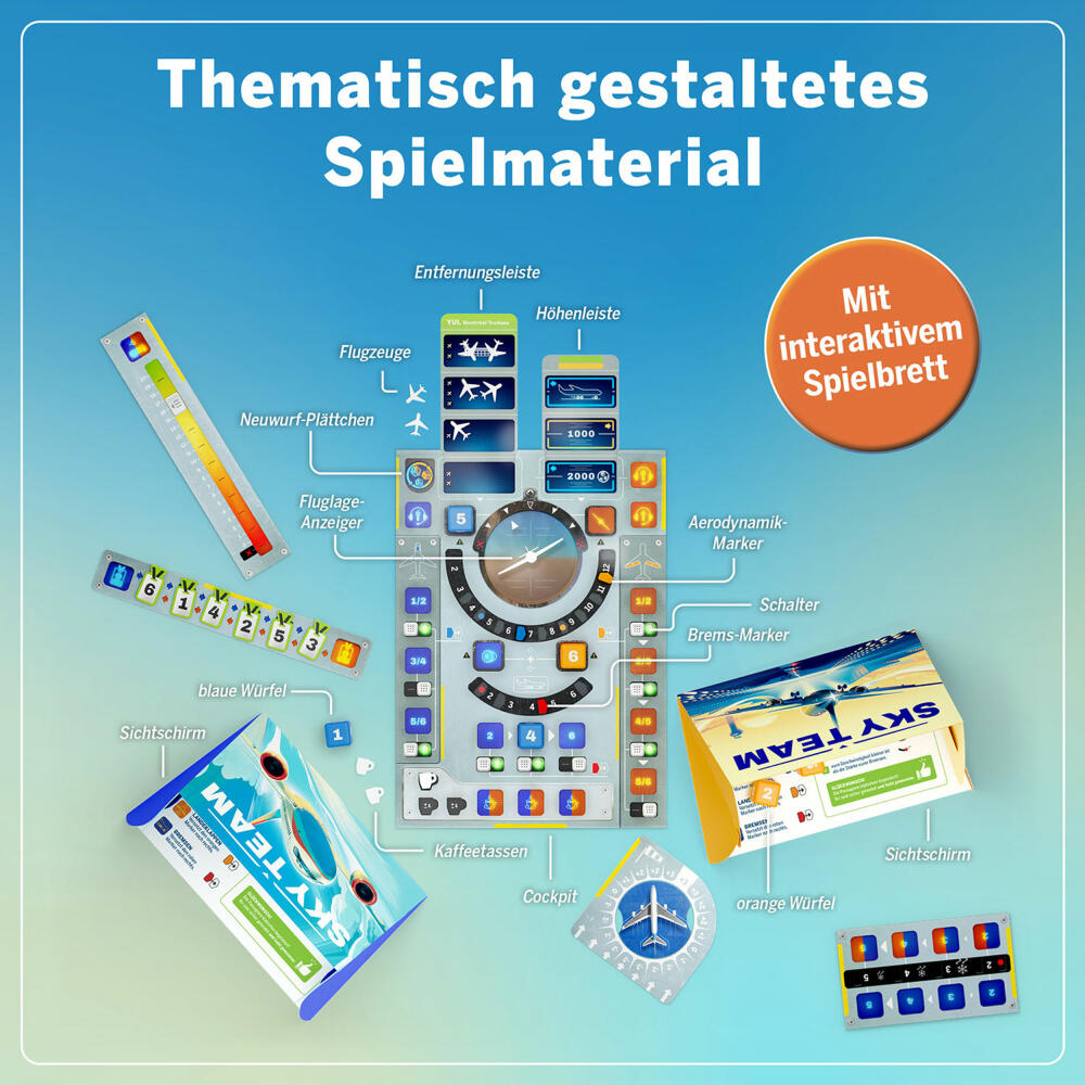 KOSMOS Sky Team, Kooperatives Spiel, Gesellschaftsspiel, Würfelspiel, ab 12 Jahren, 684044