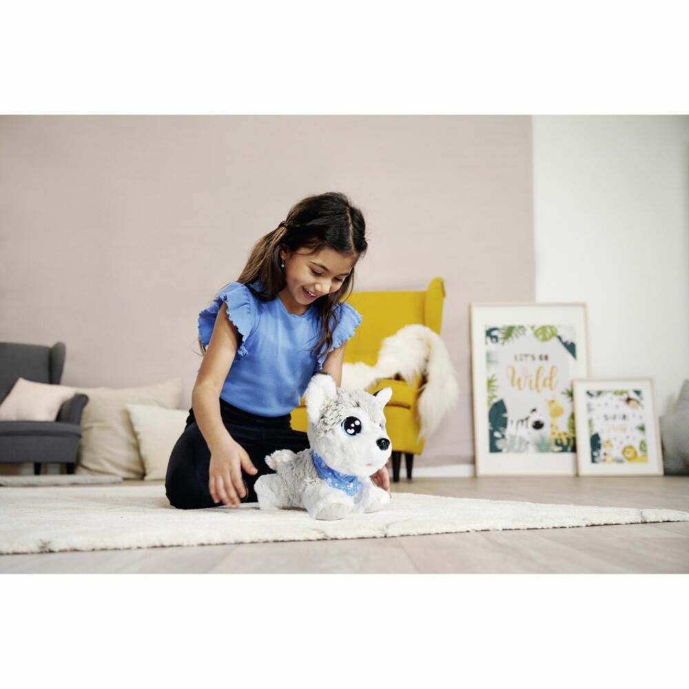 Simba ChiChi Love Happy Husky, electronic cuddly toy, plush dog, dog with function, toy, 105890050