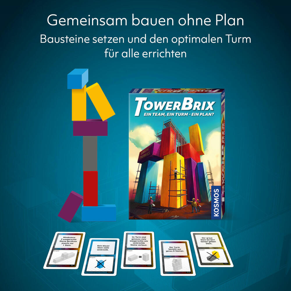 KOSMOS TowerBrix, Geschicklichkeitsspiel, Familienspiel, Gesellschaftsspiel, ab 10 Jahren, 684228