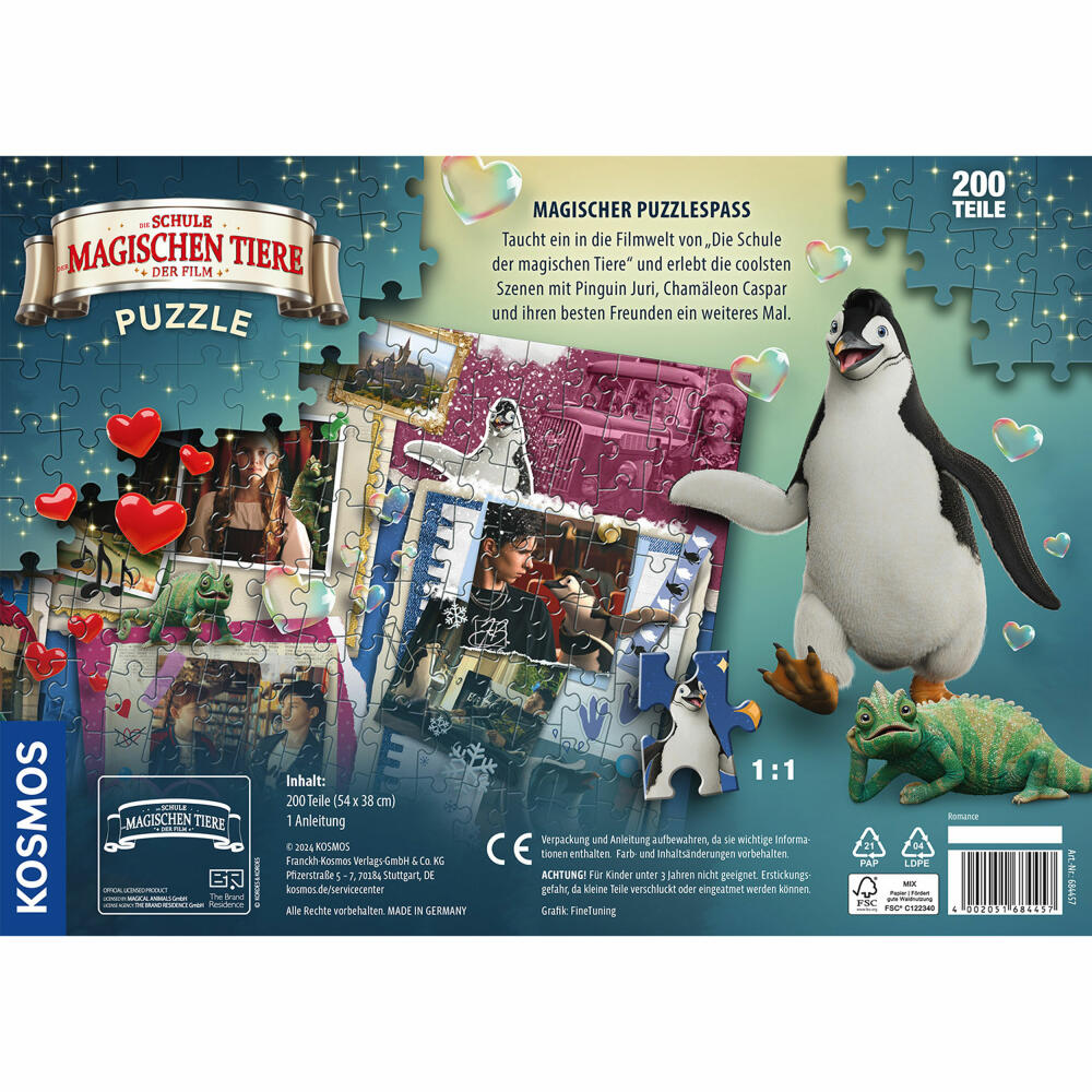 KOSMOS Puzzle for the film The School for Magical Animals, 200 pieces, children's puzzle, children, from 8 years, 684457