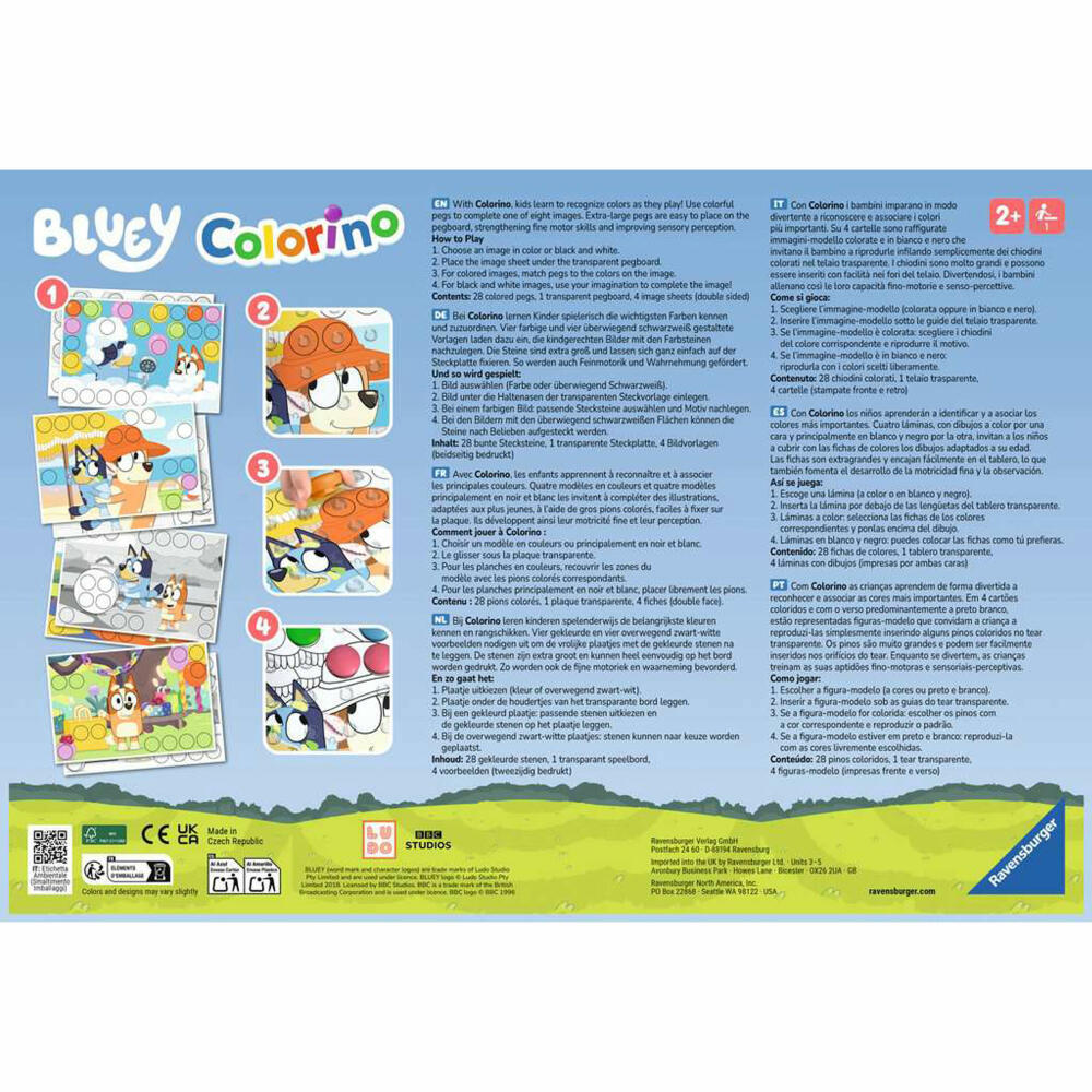 Ravensburger Lernspiel Bluey Colorino, Kinderspiel, Malspiel, ab 2 Jahren, 22684