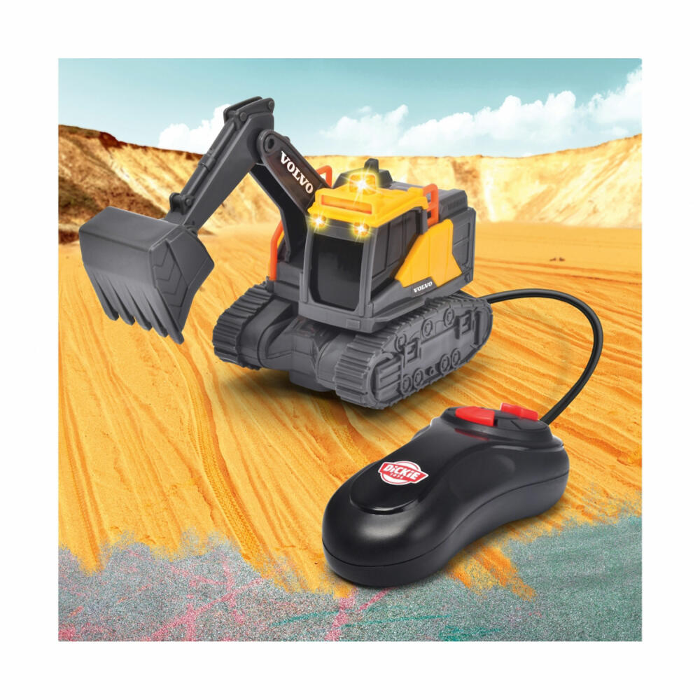 Dickie Toys Mini Volvo Excavator, remote-controlled toy excavator, children's toy, children, 203722013