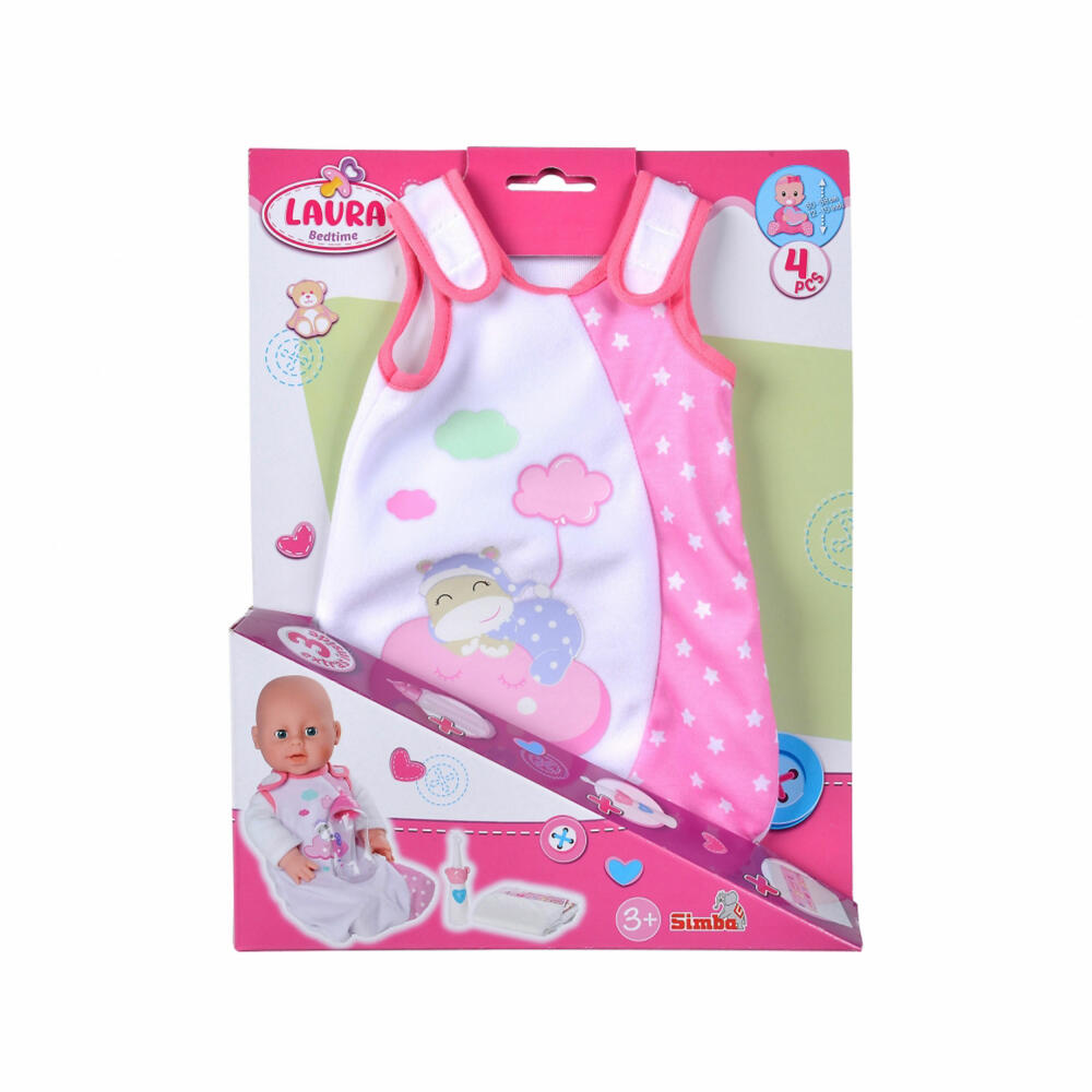 Simba Laura Good Night Accessories, 4 pcs., Sleeping Bag, Toothbrush, Doll Accessories, Doll, Toy, 105400001