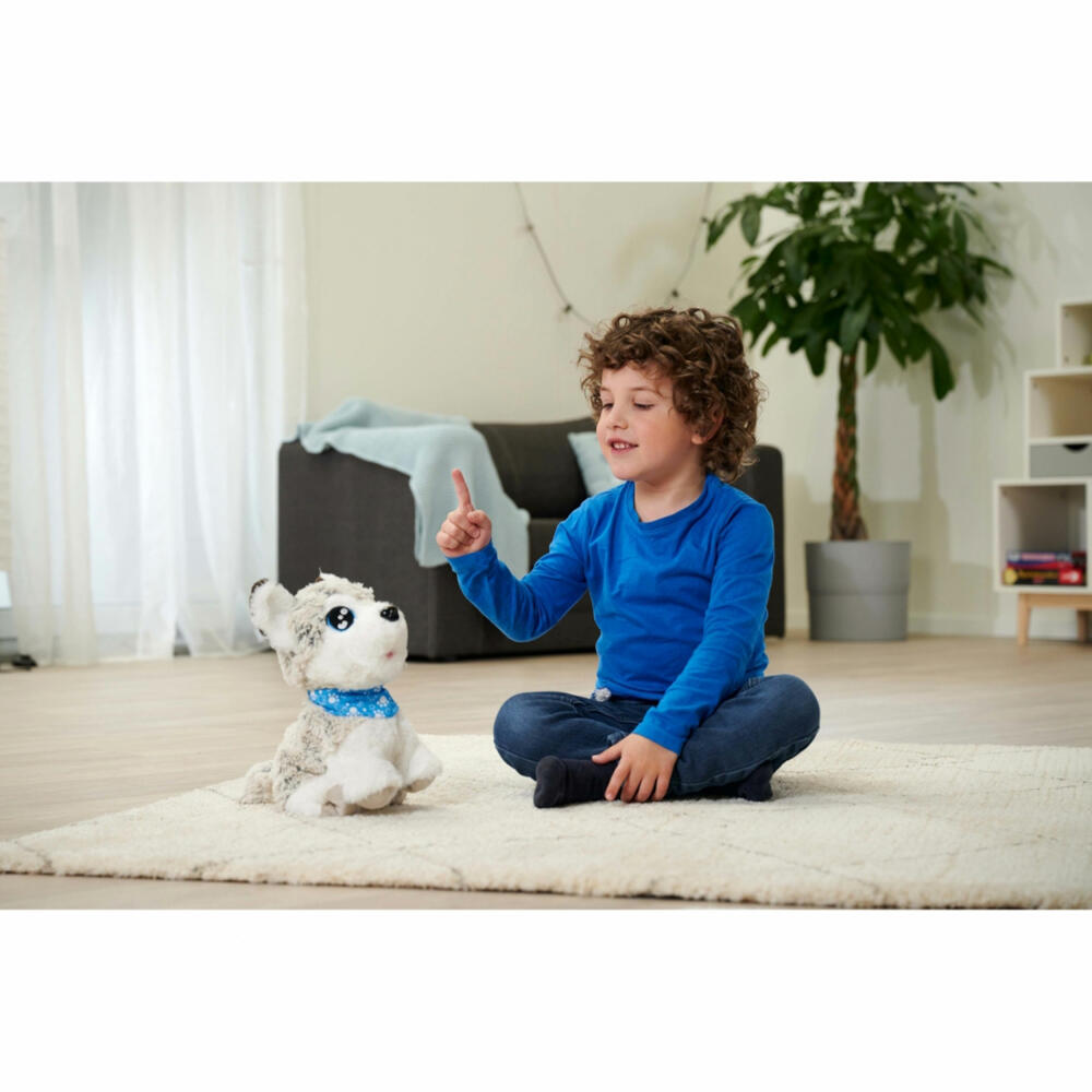 Simba ChiChi Love Happy Husky, electronic cuddly toy, plush dog, dog with function, toy, 105890050