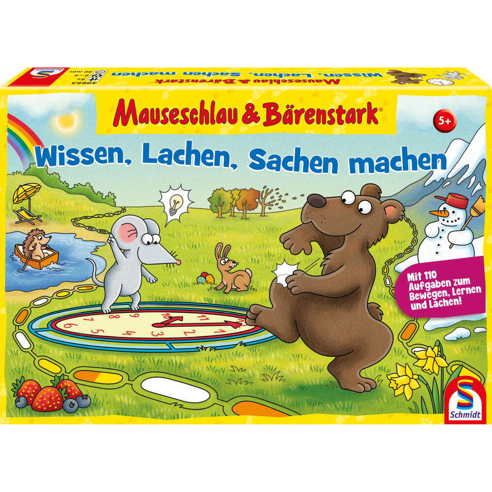 Schmidt Spiele Mousesmart & Bearstrong, Knowledge, Laughter, Doing Things, Children's Game, Knowledge Game, from 5 years, 40653