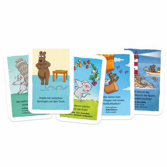 Schmidt Spiele Mauseschlau & Bärenstark, Wissen, Lachen, Sachen Machen, Kinderspiel, Wissensspiel, ab 5 Jahren, 40653