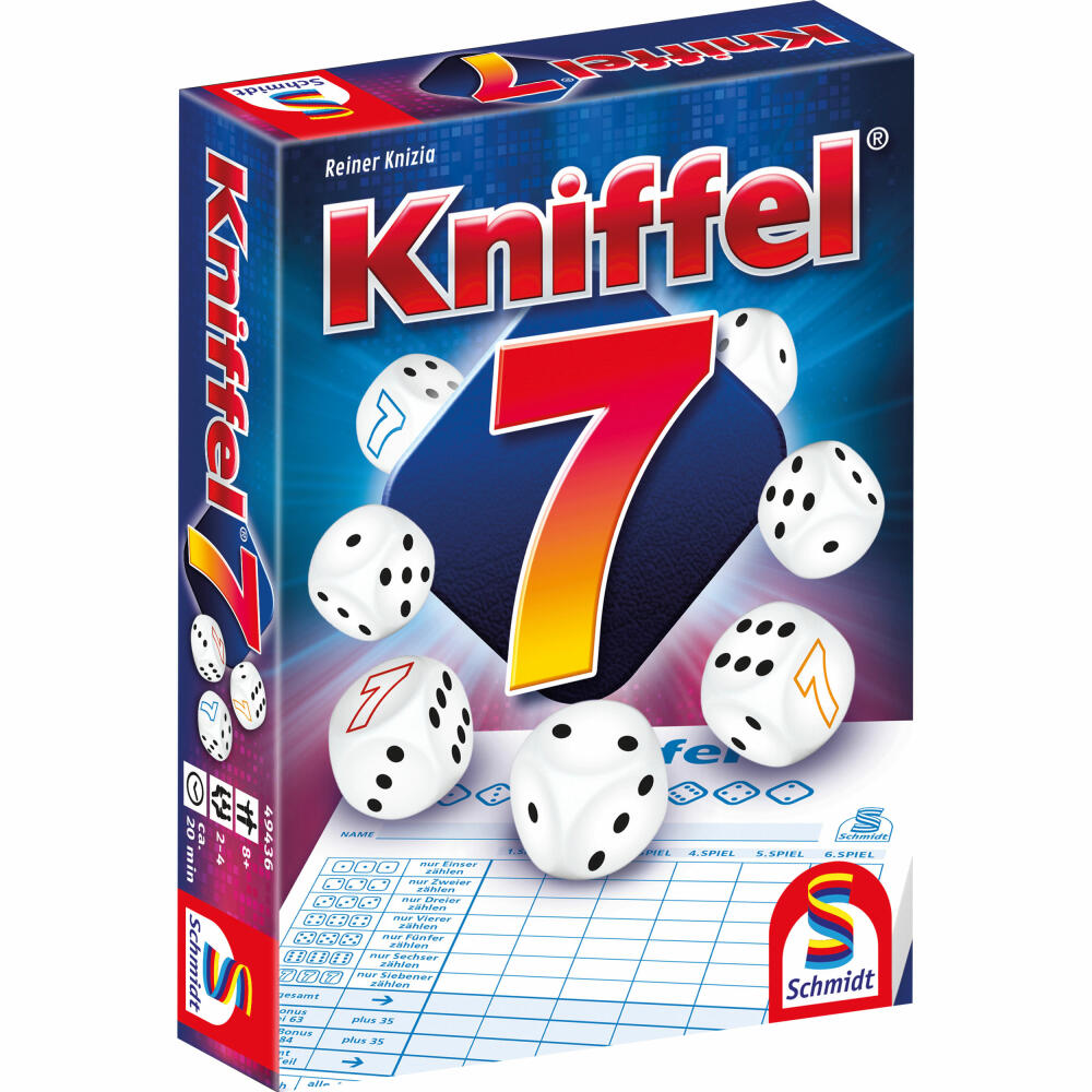 Schmidt Spiele Klein & Fein Kniffel 7, Würfelspiel, Gesellschaftsspiel, ab 8 Jahren, 49436