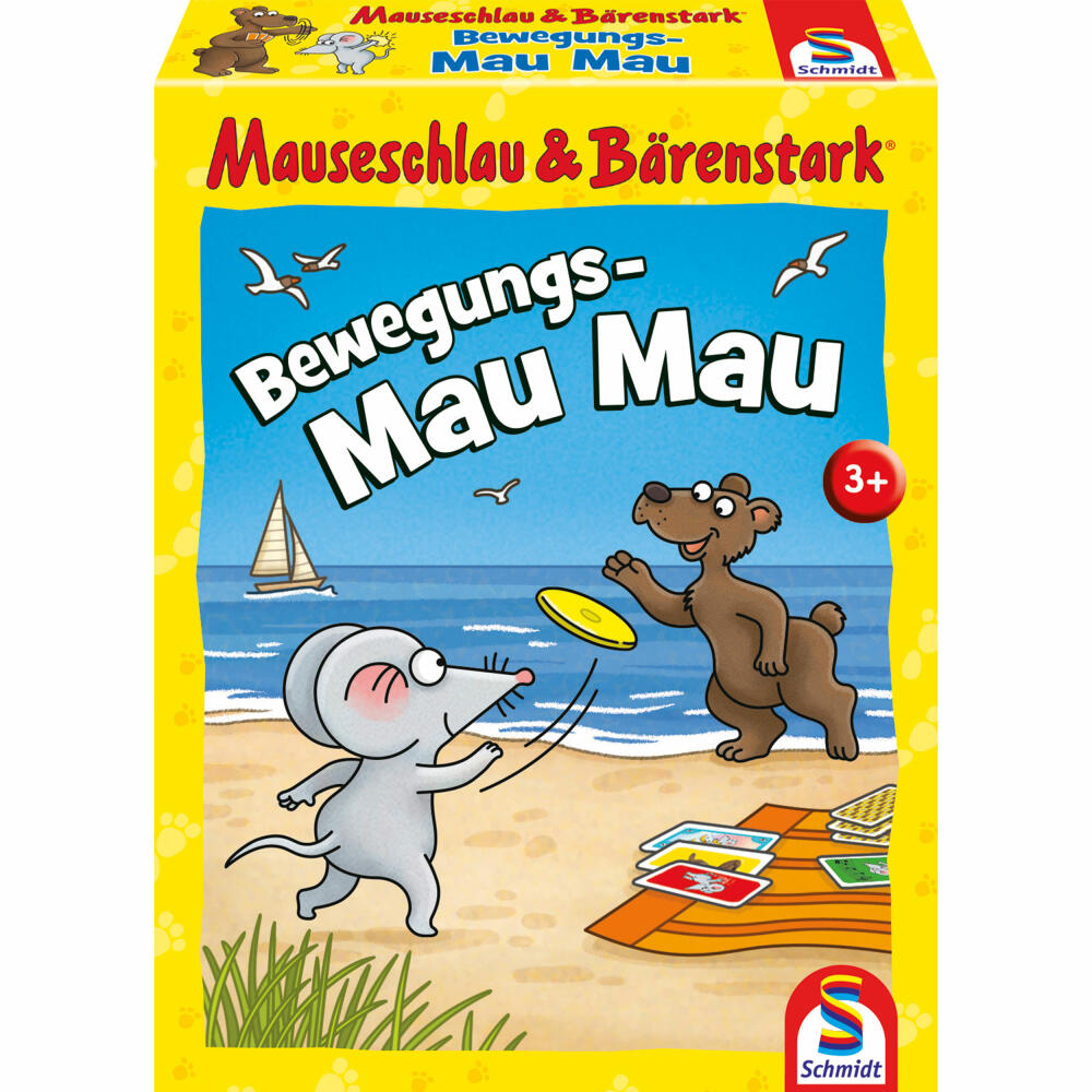 Schmidt Spiele Mauseschlau & Bärenstark Movement-Mau Mau, children's game, card game, from 3 years, 75058