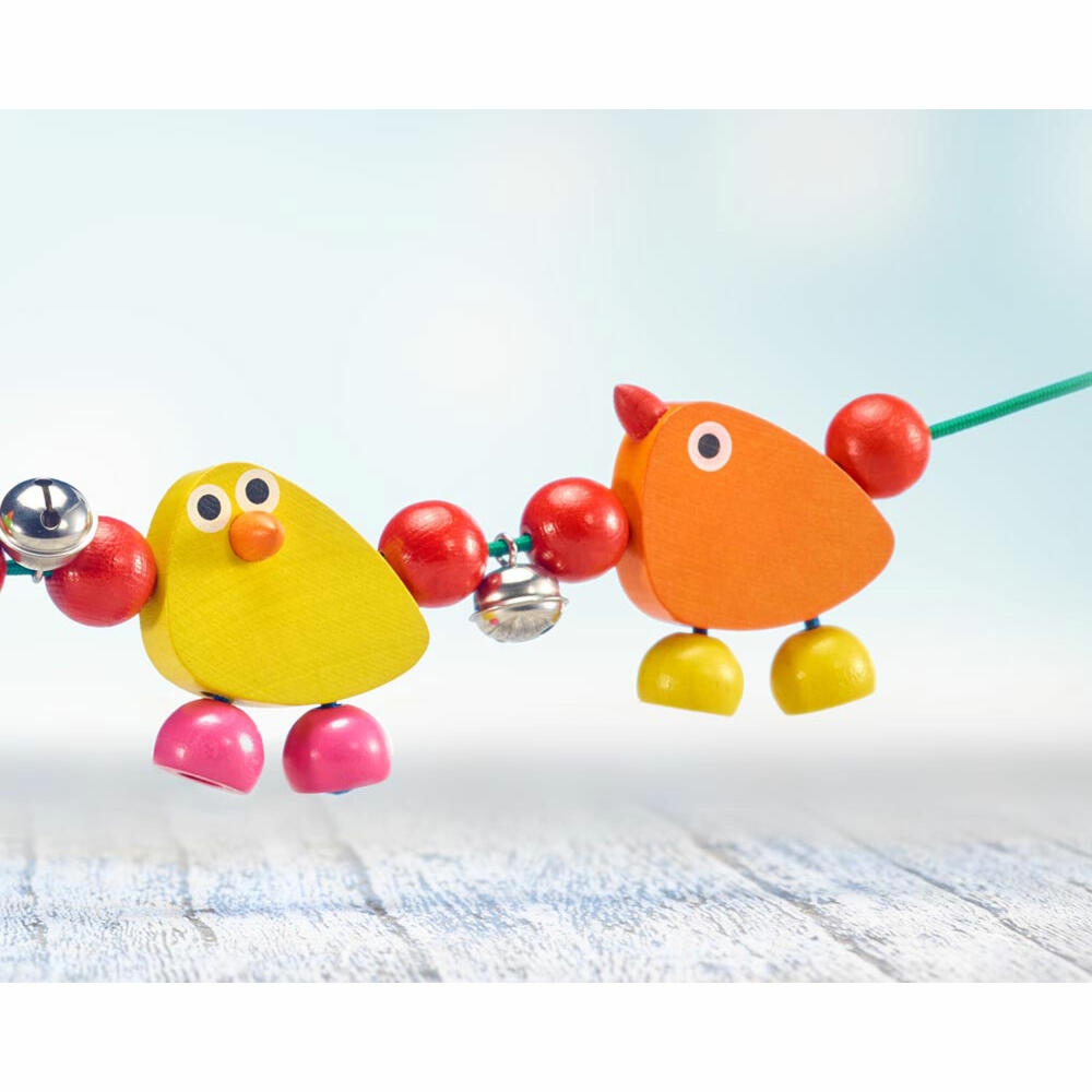 Selecta Spielzeug Piepolini Wagenkette, Wagenkette, Babyspiel, Babyspielzeug, Holz, 63 cm, 61018