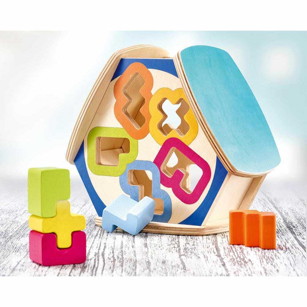 Selecta Spielzeug Sortino Sortierbox, Motorik, Kleinkindspiel, Kleinkindspielzeug, Holz, 16 cm, 62066