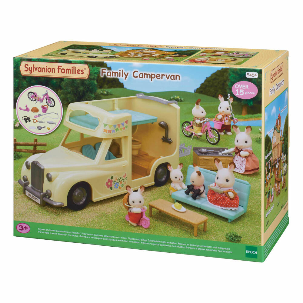 Sylvanian Families Wohnmobil, Fahrzeug, Campingwagen, Camping Wagen, Fahrrad, Spielzeug, 5454