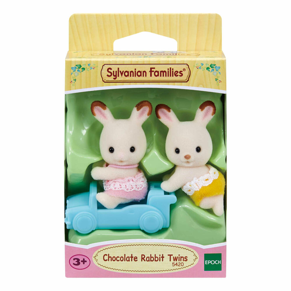 Sylvanian Families Chocolate Bunny Twins, Siblings, Child, Rabbits, Figures, Toy Figures, L5420