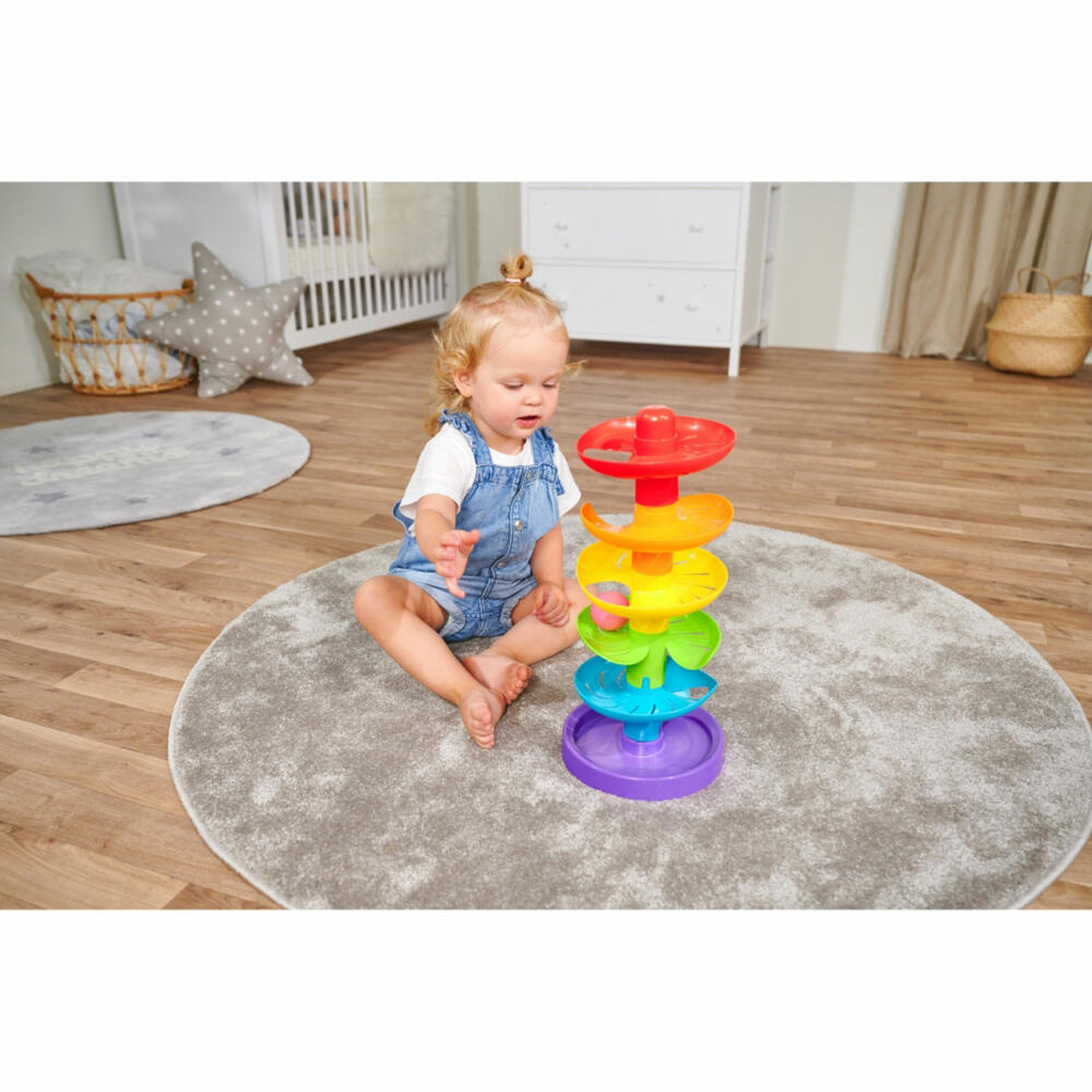 Simba ABC Regenbogen Kugelturm, Kugelbahn, Kullterturm, Spielzeug, ab 12 Monaten, 104010053