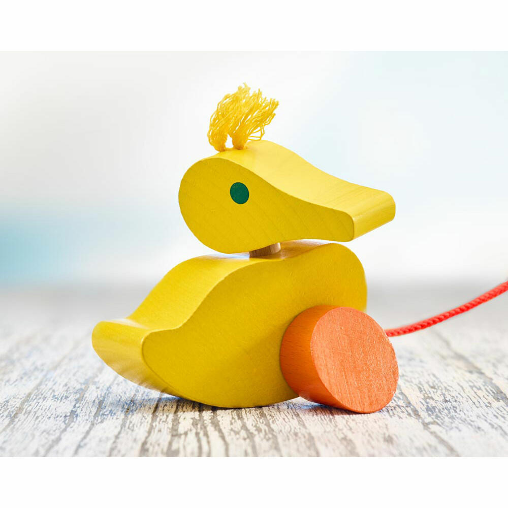 Selecta Spielzeug Karla pull-along duck, push toy, toddler game, toddler toy, wood, 10 cm, 62001