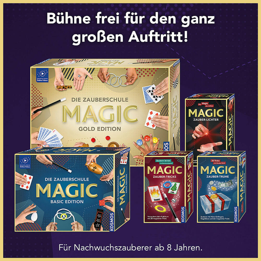 KOSMOS Magic The Magic School Magic Gold Edition, magic tricks, ages 8 and up, 698232