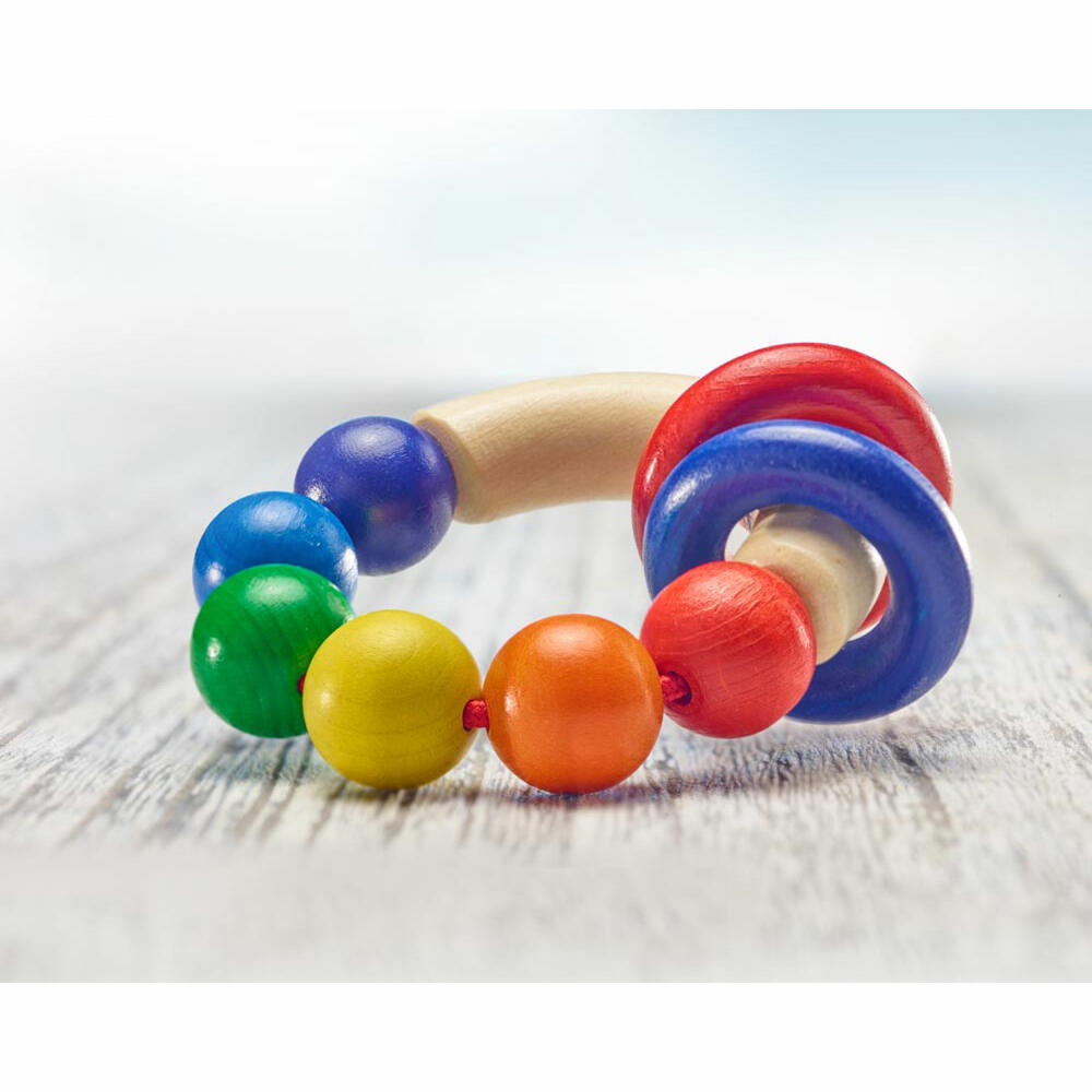 Selecta Spielzeug Rondello grasping toy, rattle, baby game, baby toy, wood, 7.5 cm, 61007
