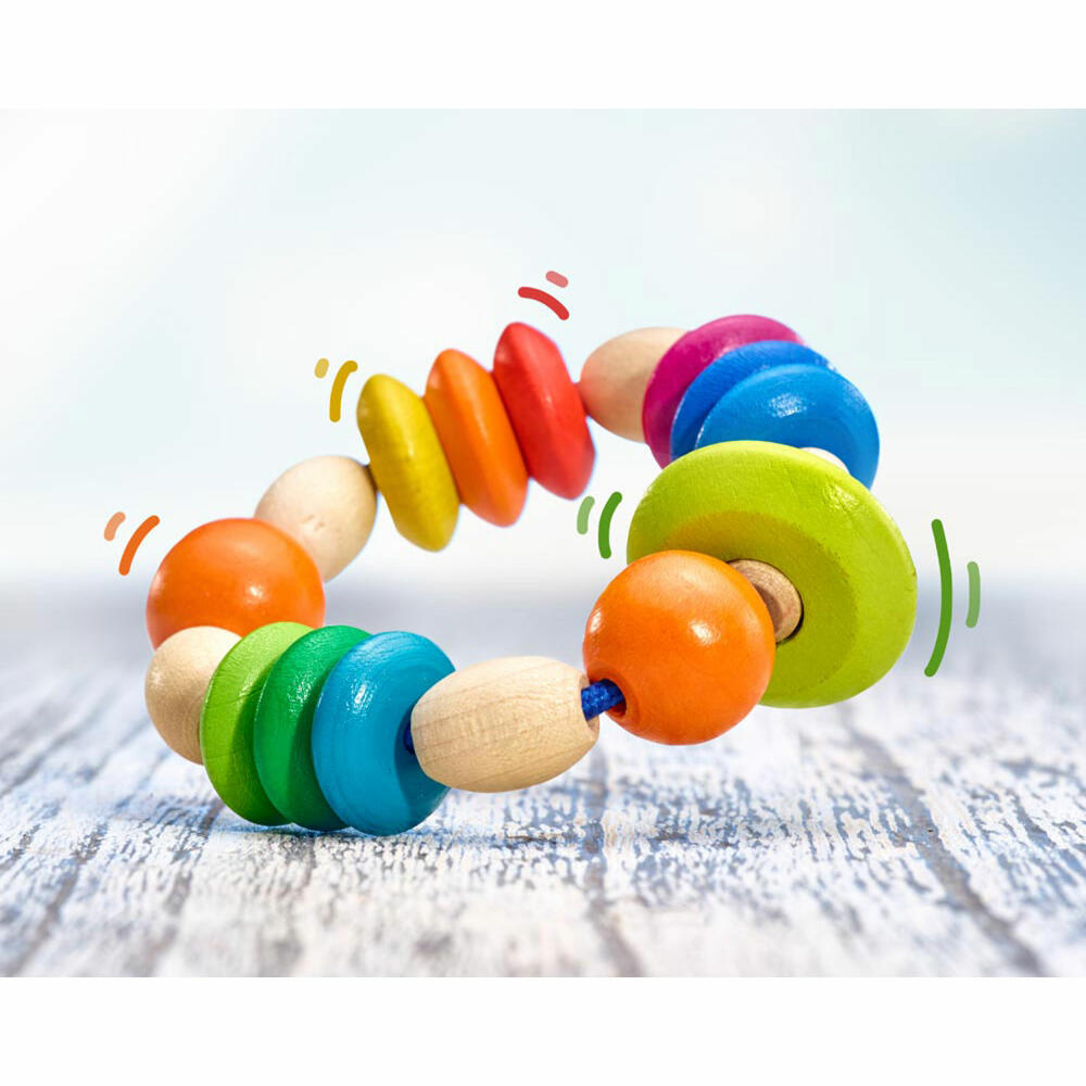 Selecta Toy Limbo Grasping Toy, Rattle, Baby Game, Baby Toy, Game, Wood, 9 cm, 61011