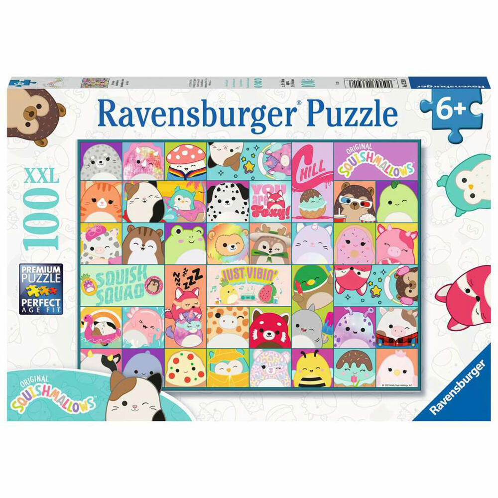 Ravensburger children's puzzle Many colorful Squishmallows, children's puzzle, puzzles, 100 pieces XXL, from 6 years, 13391