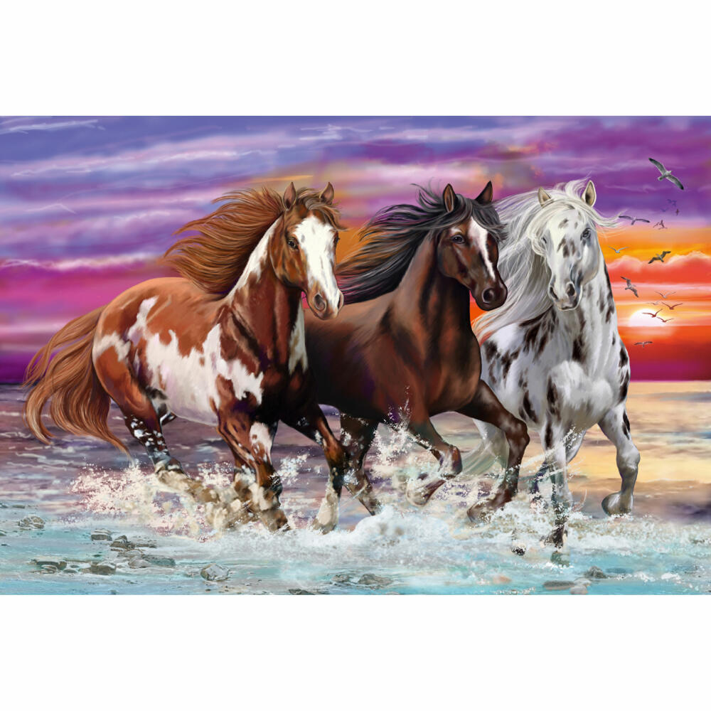 Schmidt Spiele Puzzle Wildes Pferde-Trio, Kinderpuzzle, Standard, 200 Teile, 56356