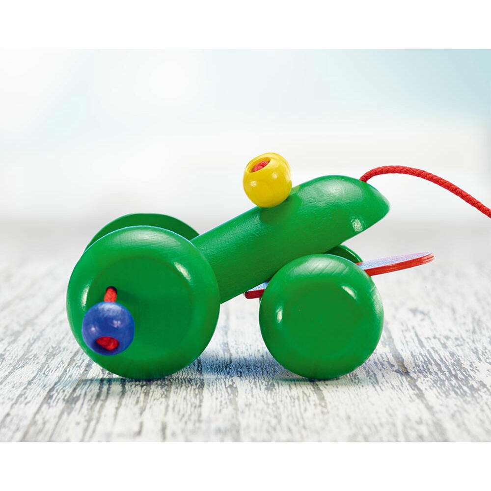 Selecta Spielzeug Ranolo pull-along frog, push toy, toddler game, toddler toy, wood, 11 cm, 62033