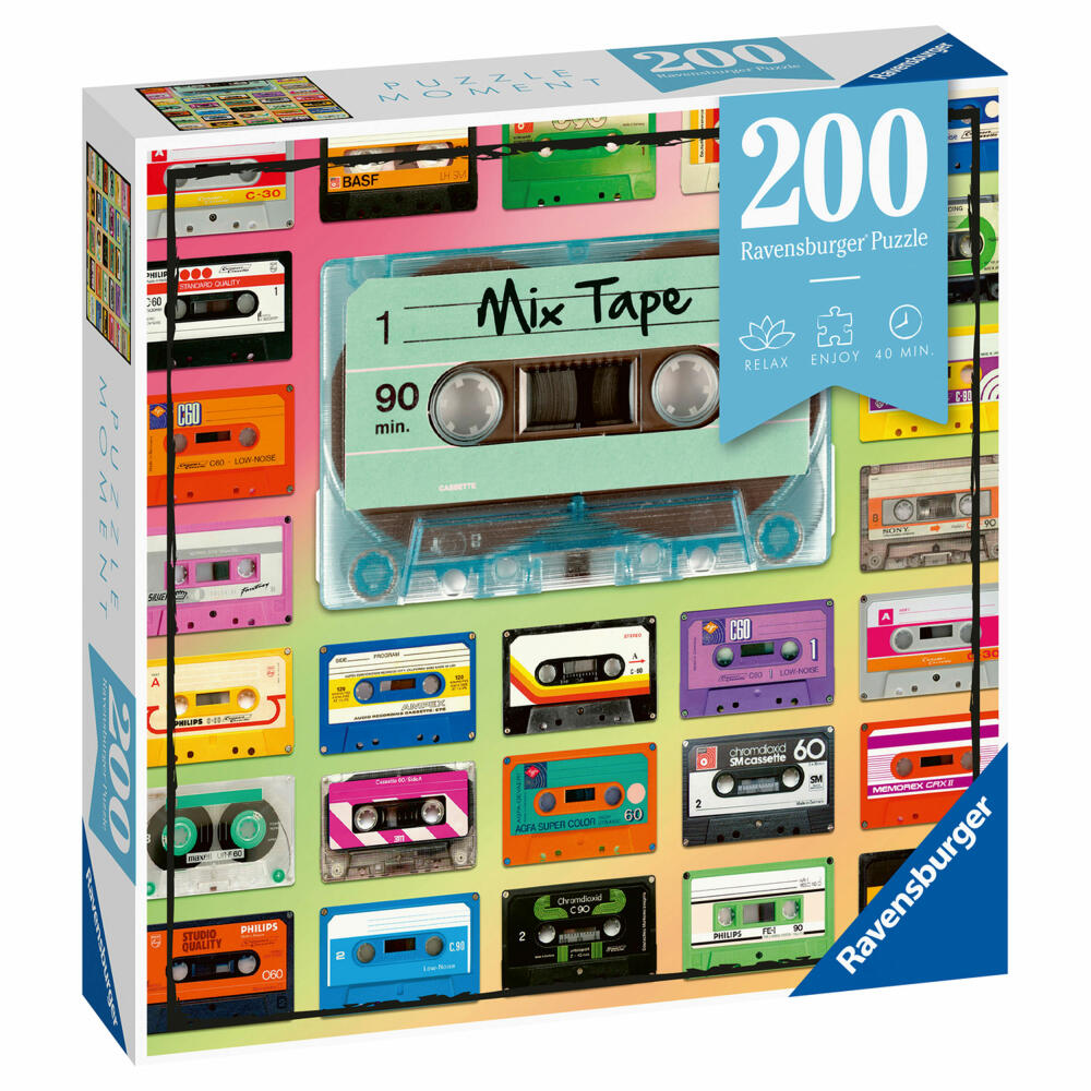 Ravensburger Puzzle Moment Mix Tape, Erwachsenenpuzzle, Kinderpuzzle, Puzzles, 200 Teile, 12962