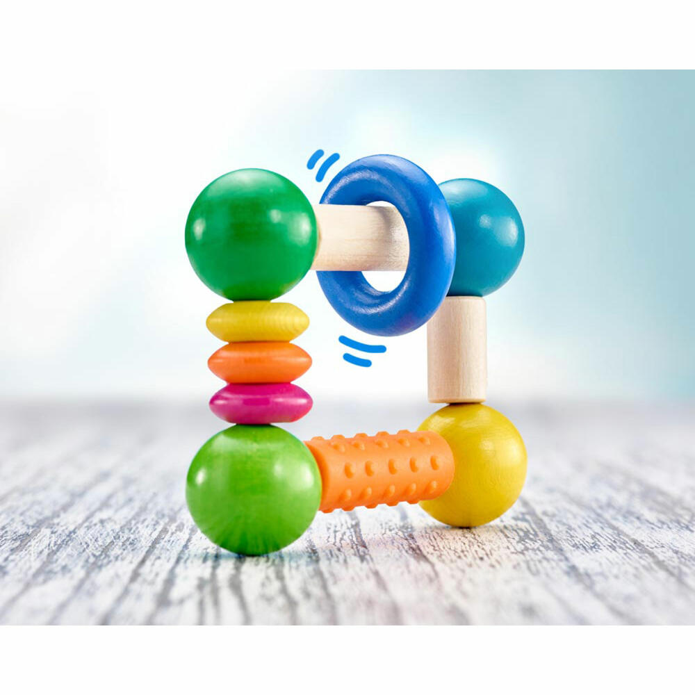 Selecta Spielzeug Cubellino grasping toy, rattle, baby game, baby toy, wood, 9 cm, 61006