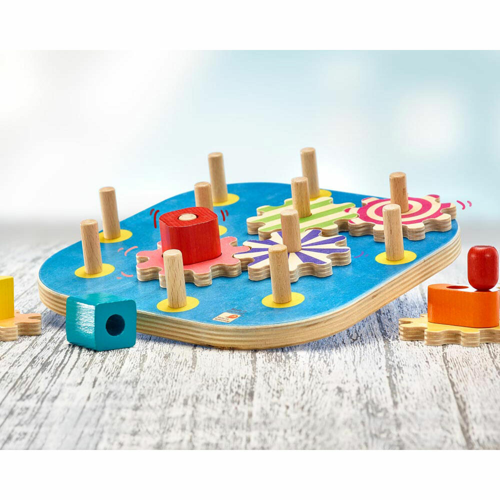 Selecta toy crank fun, plug-in game, motor skills, toddler game, toddler toy, wood, 20.5 cm, 62011
