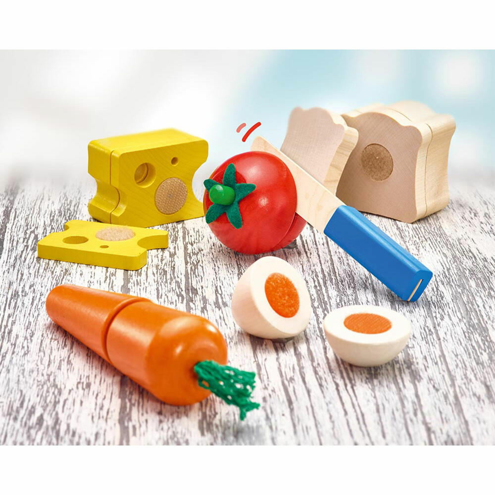 Selecta toy picnic, 14 pcs., motor skills, toddler game, toddler toy, wood, 14 cm, 62020