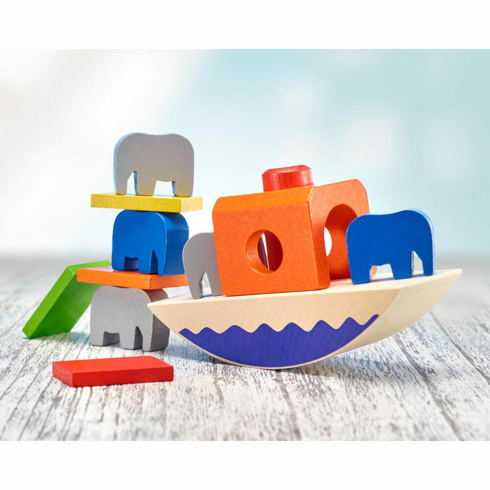 Selecta toy Wippofant, motor skills game, toddler game, toddler toy, wood, 15.5 cm, 62012