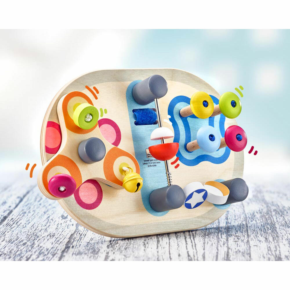 Selecta Spielzeug Spintivity Motorikbrett, Motorik, Kleinkindspiel, Kleinkindspielzeug, Holz, 21 cm, 62064