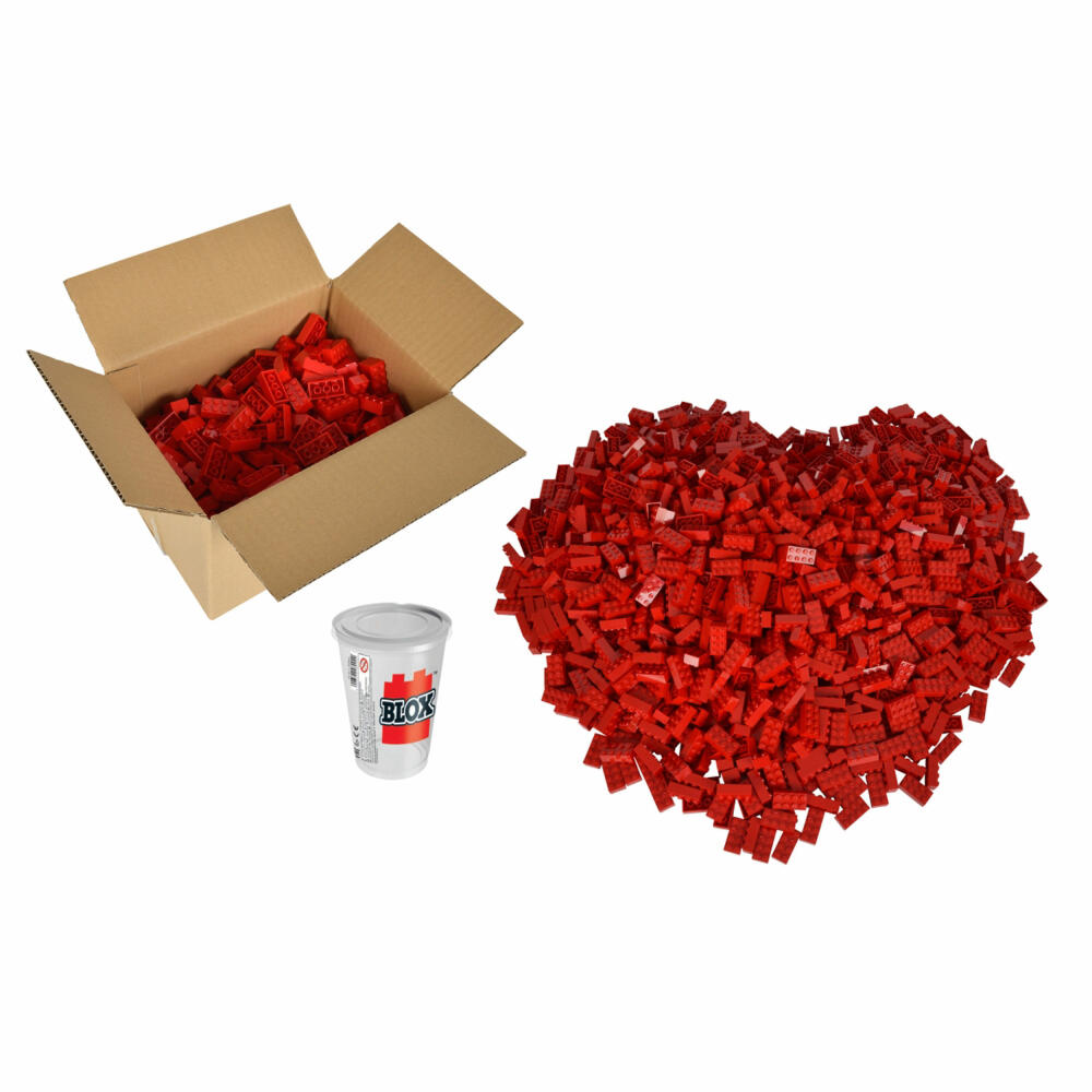 Simba Blox 500 Red 8-piece bricks loose, building blocks, children's toys, 500 pieces, red, 104118922