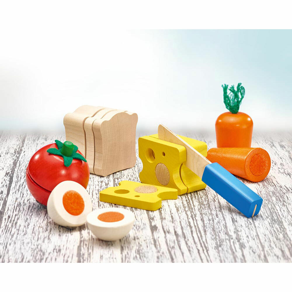 Selecta toy picnic, 14 pcs., motor skills, toddler game, toddler toy, wood, 14 cm, 62020