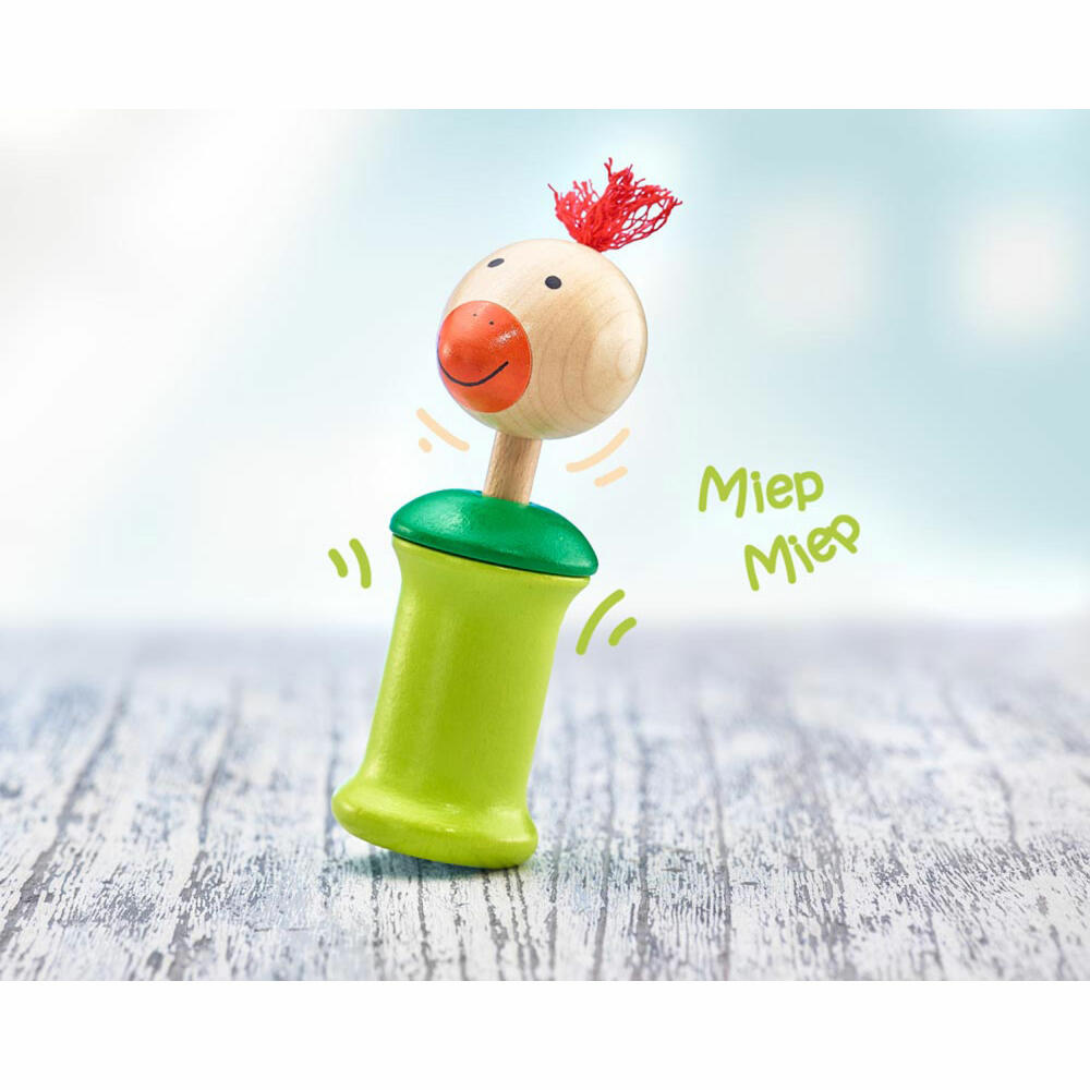 Selecta Spielzeug Kiri Vogel Grasping Toy with Squeaker, Rattle, Baby Game, Baby Toy, Wood, 13 cm, 61058