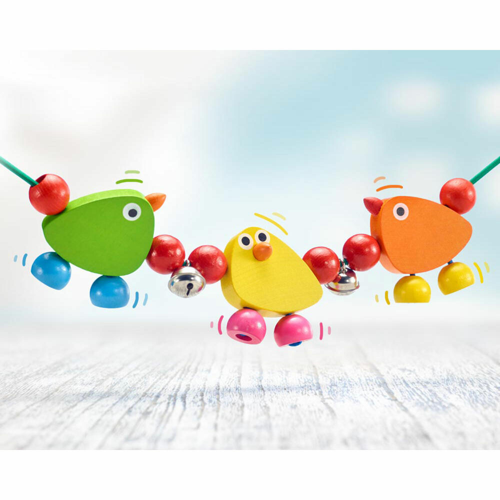 Selecta Spielzeug Piepolini Wagenkette, Wagenkette, Babyspiel, Babyspielzeug, Holz, 63 cm, 61018