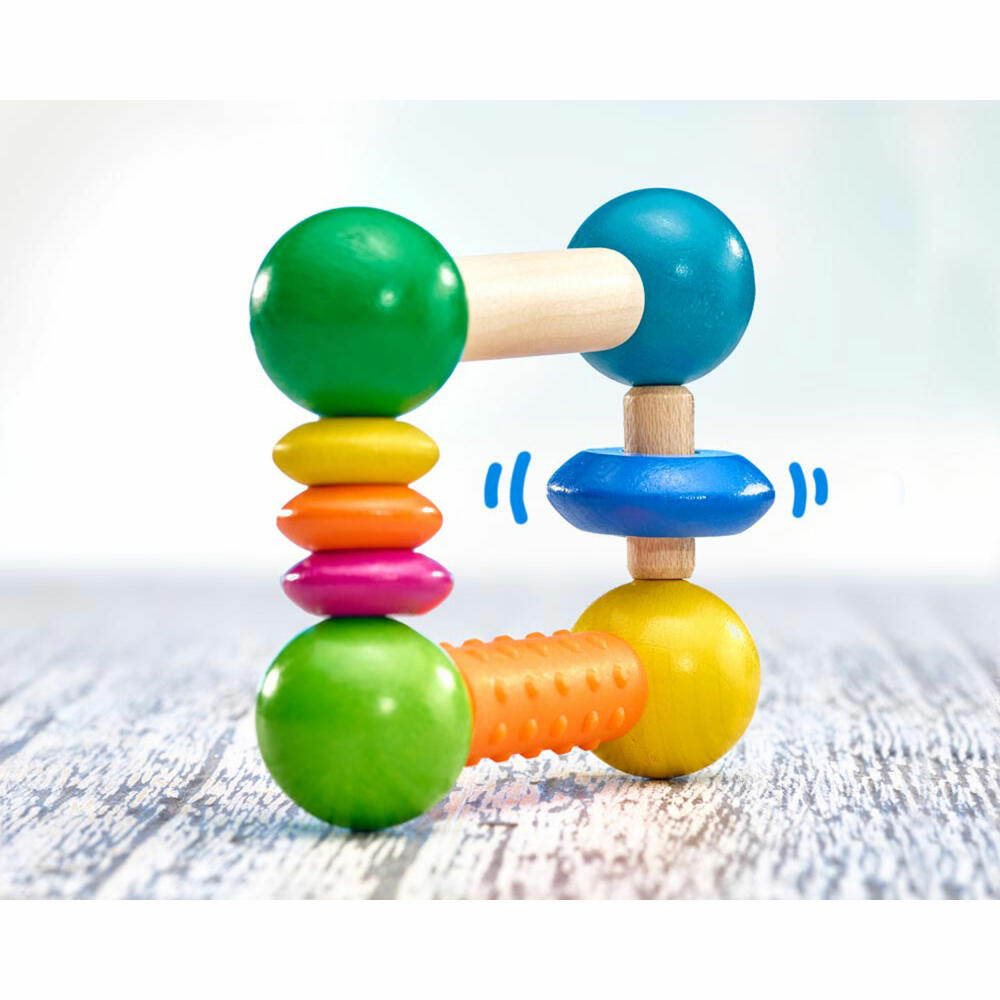 Selecta Spielzeug Cubellino grasping toy, rattle, baby game, baby toy, wood, 9 cm, 61006