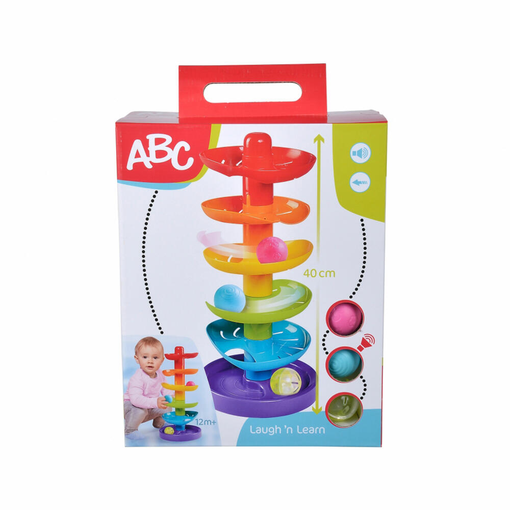 Simba ABC Regenbogen Kugelturm, Kugelbahn, Kullterturm, Spielzeug, ab 12 Monaten, 104010053